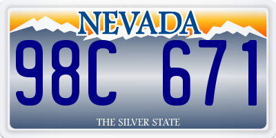 NV license plate 98C671