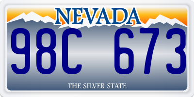 NV license plate 98C673