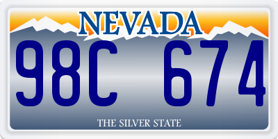 NV license plate 98C674