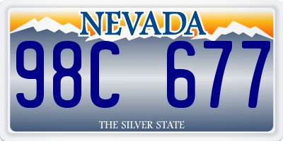 NV license plate 98C677