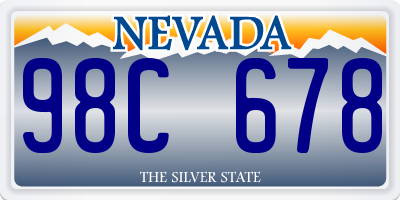 NV license plate 98C678