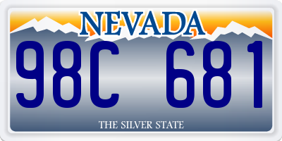 NV license plate 98C681