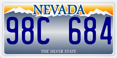 NV license plate 98C684