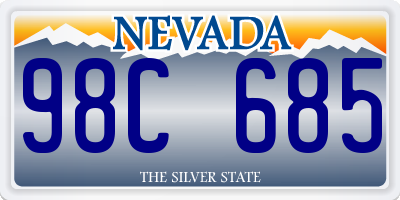 NV license plate 98C685