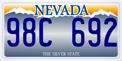 NV license plate 98C692