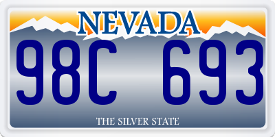 NV license plate 98C693