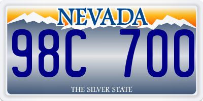 NV license plate 98C700