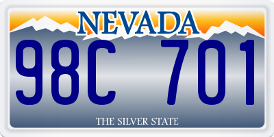 NV license plate 98C701