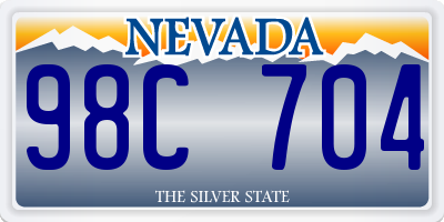 NV license plate 98C704