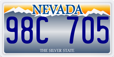 NV license plate 98C705