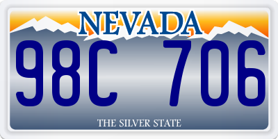 NV license plate 98C706