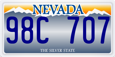 NV license plate 98C707