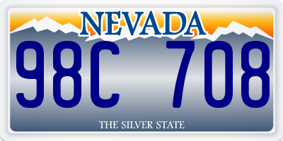 NV license plate 98C708