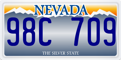 NV license plate 98C709