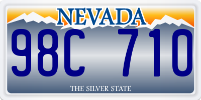 NV license plate 98C710