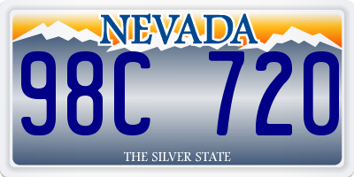 NV license plate 98C720