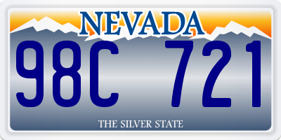 NV license plate 98C721