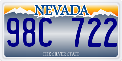 NV license plate 98C722