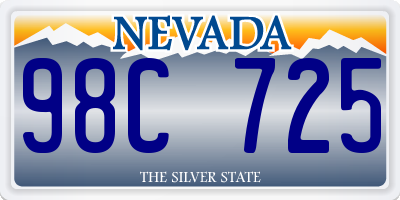 NV license plate 98C725