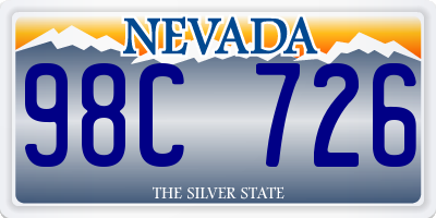 NV license plate 98C726