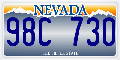 NV license plate 98C730