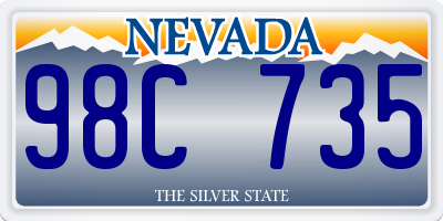 NV license plate 98C735