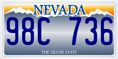 NV license plate 98C736