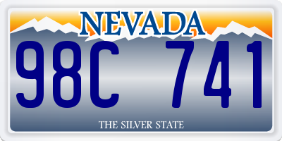 NV license plate 98C741