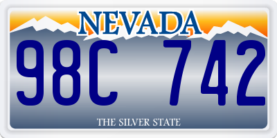 NV license plate 98C742