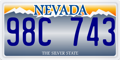 NV license plate 98C743