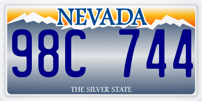 NV license plate 98C744