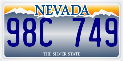 NV license plate 98C749