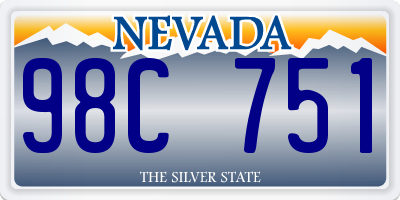 NV license plate 98C751
