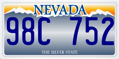 NV license plate 98C752