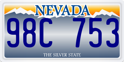 NV license plate 98C753