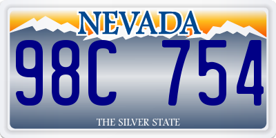 NV license plate 98C754