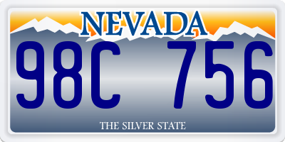 NV license plate 98C756