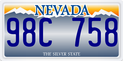 NV license plate 98C758