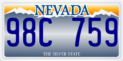 NV license plate 98C759