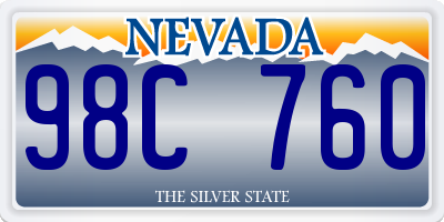 NV license plate 98C760