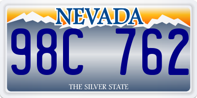 NV license plate 98C762