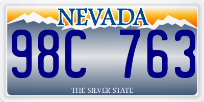 NV license plate 98C763