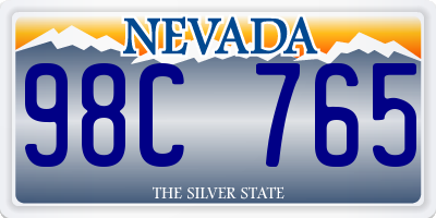 NV license plate 98C765