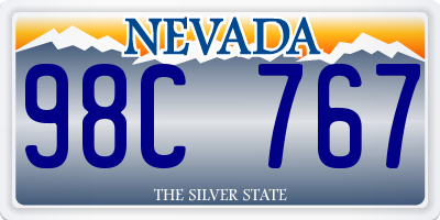 NV license plate 98C767