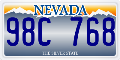 NV license plate 98C768