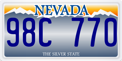 NV license plate 98C770