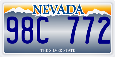 NV license plate 98C772