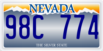 NV license plate 98C774