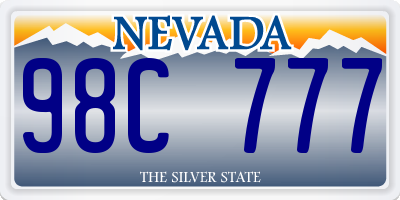 NV license plate 98C777