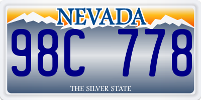 NV license plate 98C778